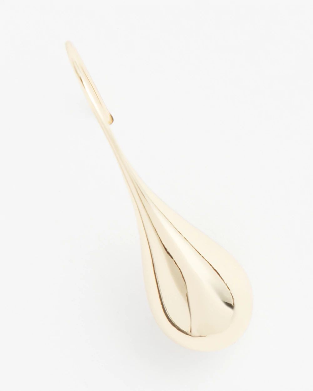 No Droop™ Gold Tone Teardrop Threader Earrings
