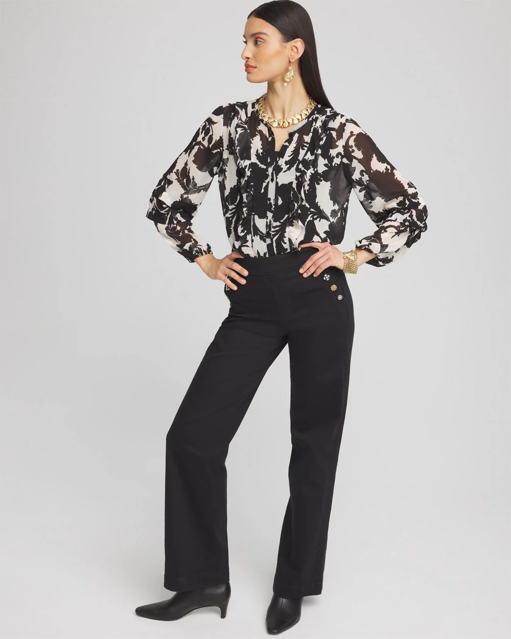 Paisley Ruffles Crinkle Blouse