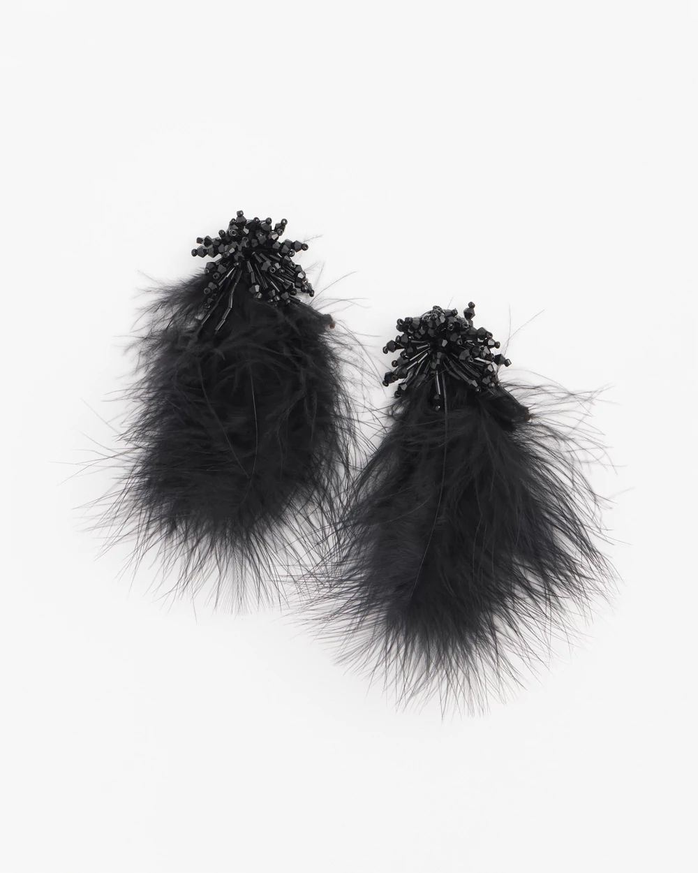 No Droop™ Black Feather Drop Earrings