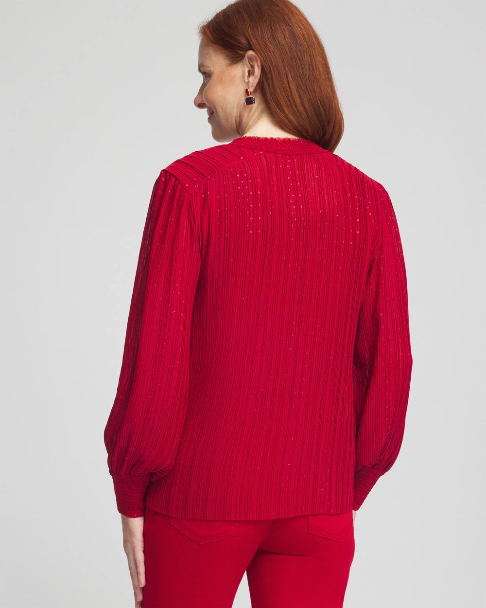 Shimmer Chiffon Pleated Blouse
