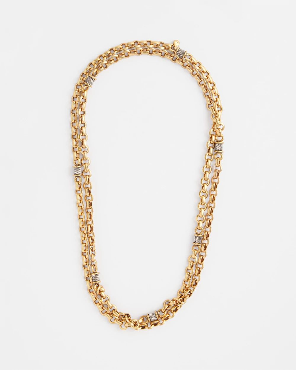 Pavé Barrel Link Necklace