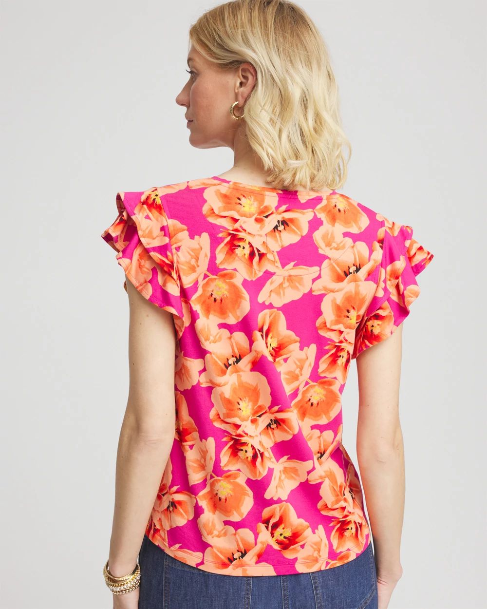 Touch of Cool™ Tropical Flutter Sleeve Tee