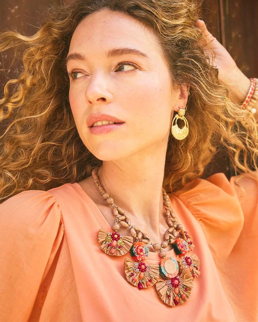 Tropical Floral Bib Necklace