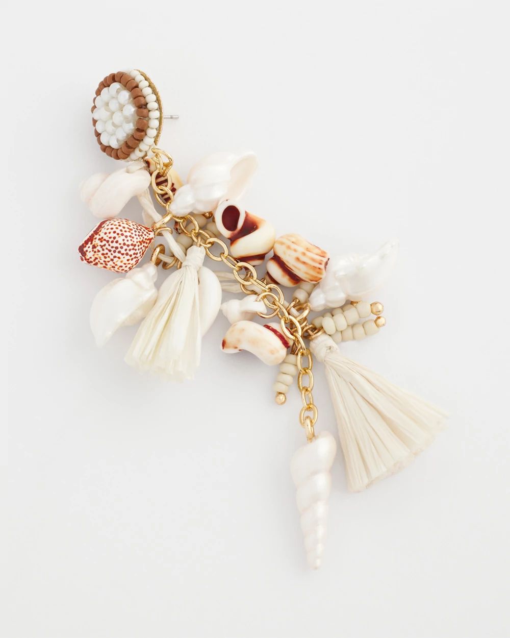 Sundial Shell & Raffia Earrings