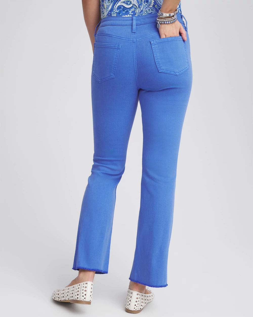 Girlfriend Fray Hem Kick Flare Jeans