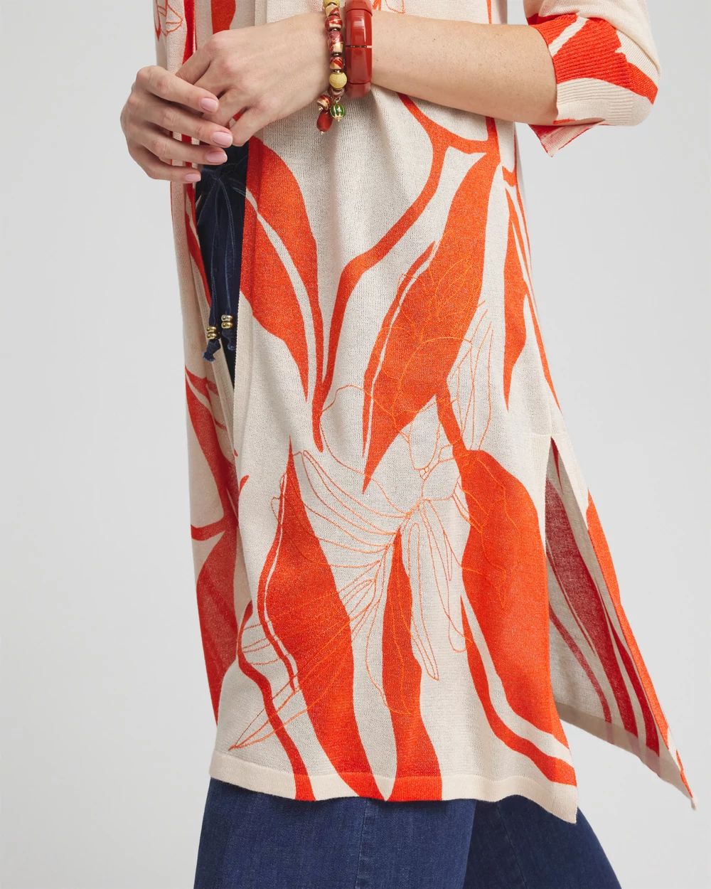 Embroidered Leaves Cardigan