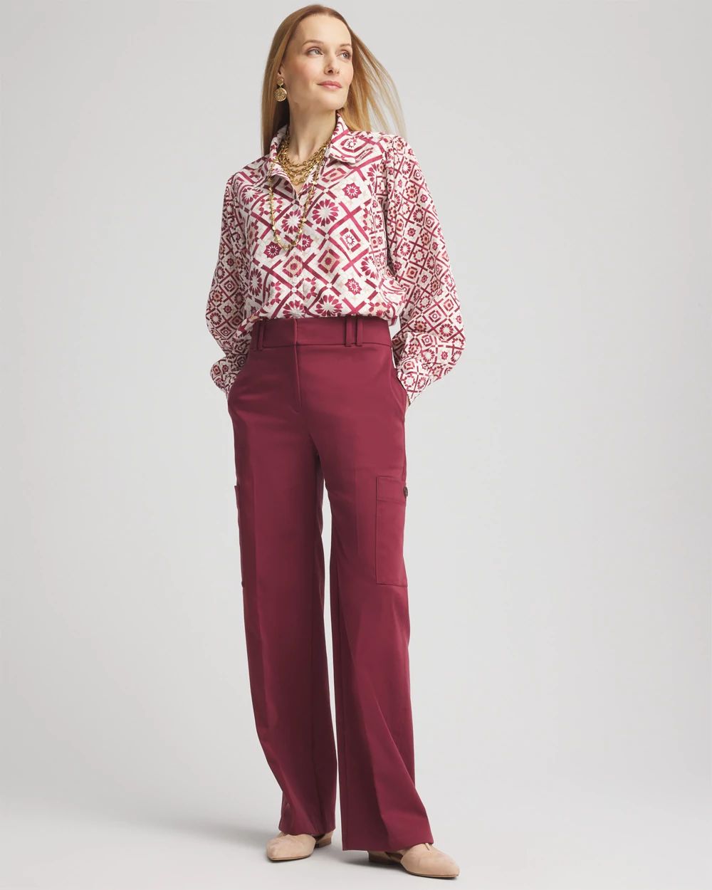 Petite Sateen Cargo Pants