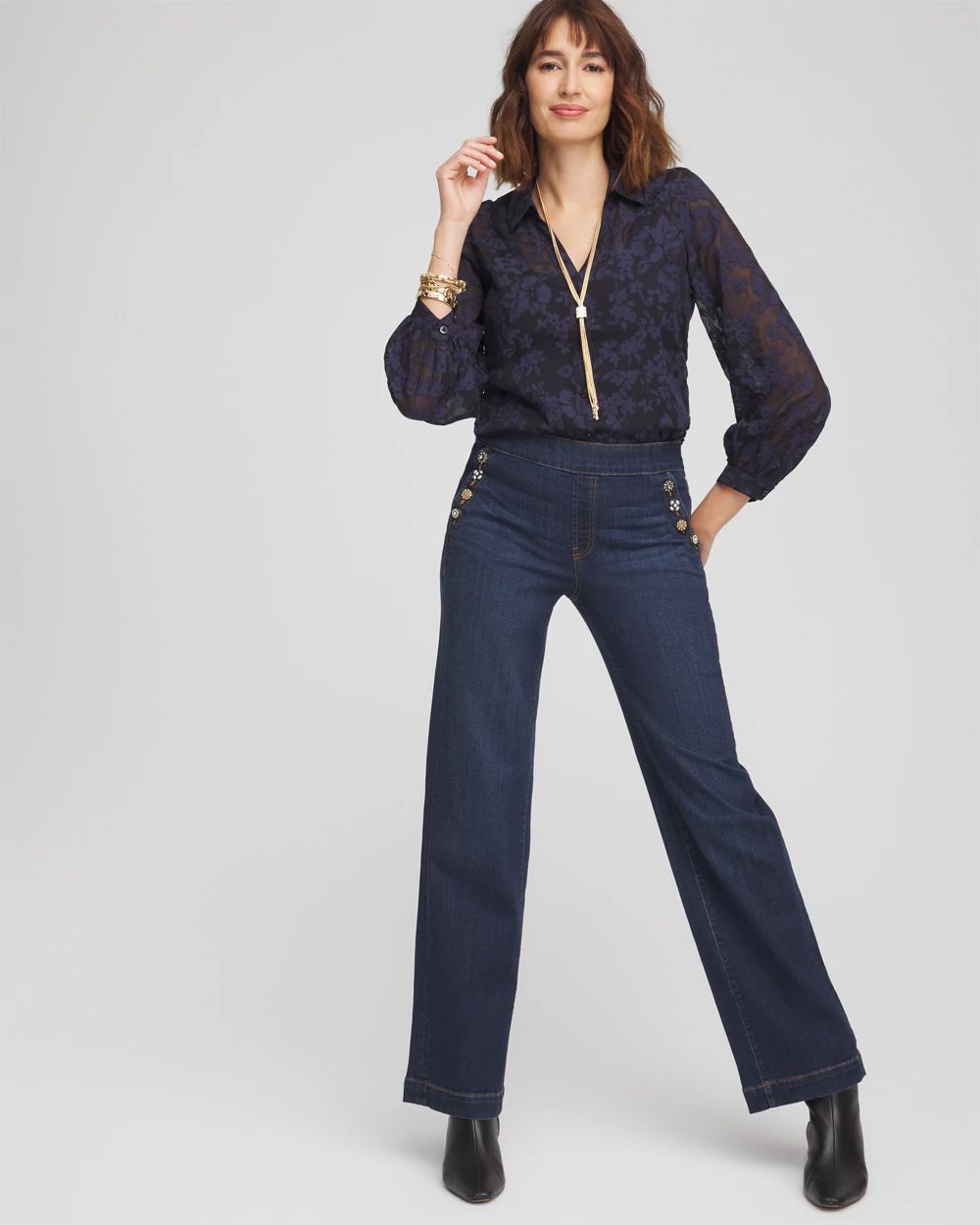 Floral Jacquard Blouse